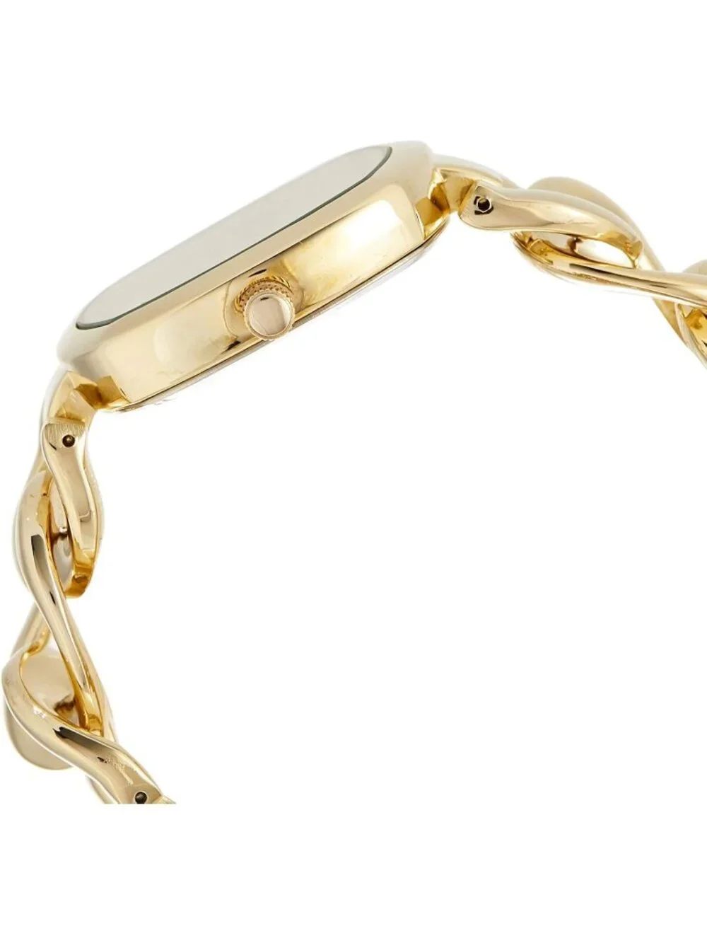 Women’s Gold Tone Chain Bracelet Square Case Rhinestone Dial Wrist Watches